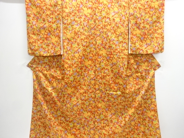 JAPANESE KIMONO / HITOE KOMON / FLORAL ARABESQUE
